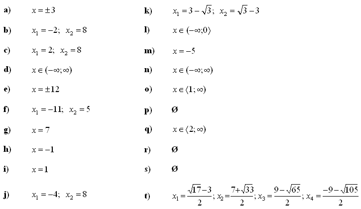 Linear equations and inequalities - Answers to Exercise 3